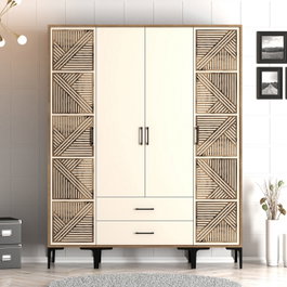 Hanah Home Kumsal PTP Armario Nogal y Crema